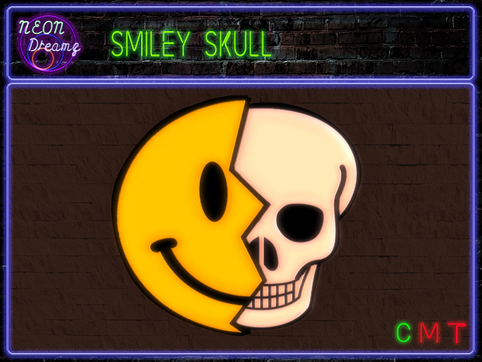 Neon Dreamz - Smiley skull