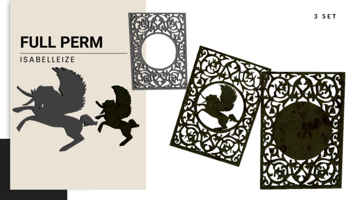 Horse Window Decor - Mesh (Full Perm, 2-Piece Set)