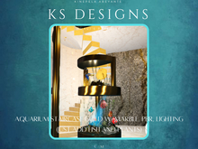KS Aquarium Staircase Gold and Marble PBR