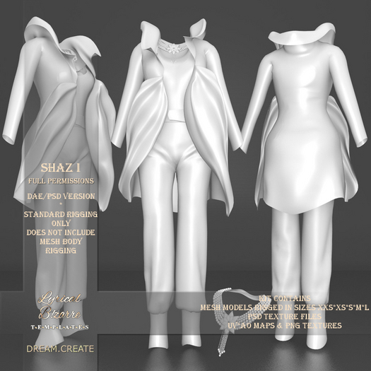!Lyrical B!zarre Templates! - Shaz I MESH DAE Version