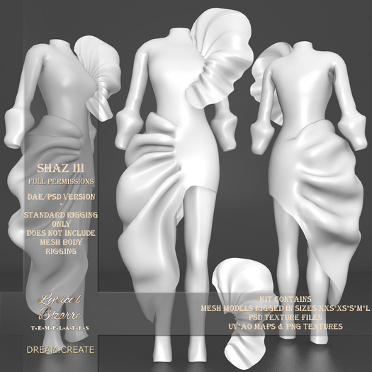 !Lyrical B!zarre Templates! - Shaz III MESH DAE Version