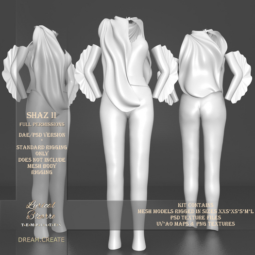 !Lyrical B!zarre Templates! - Shaz II MESH DAE Version