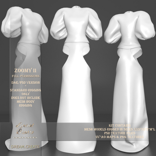 !Lyrical B!zarre Templates! - Zoomy II MESH DAE Version