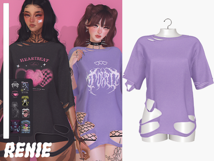 RENIE : ASTRID OVERSIZED TSHIRT - PURPLE