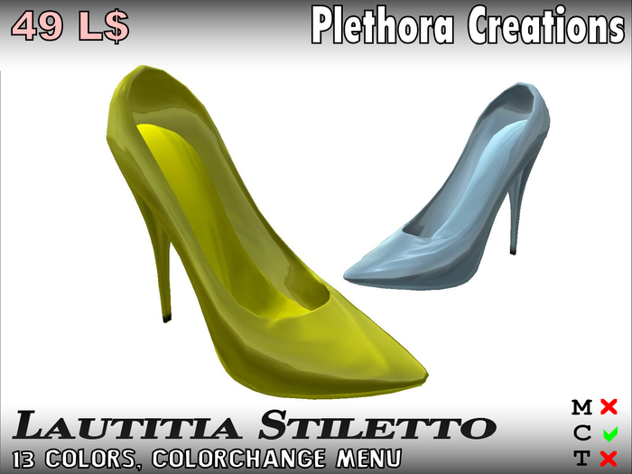 Lautitia Stiletto's Yellow/Light Blue