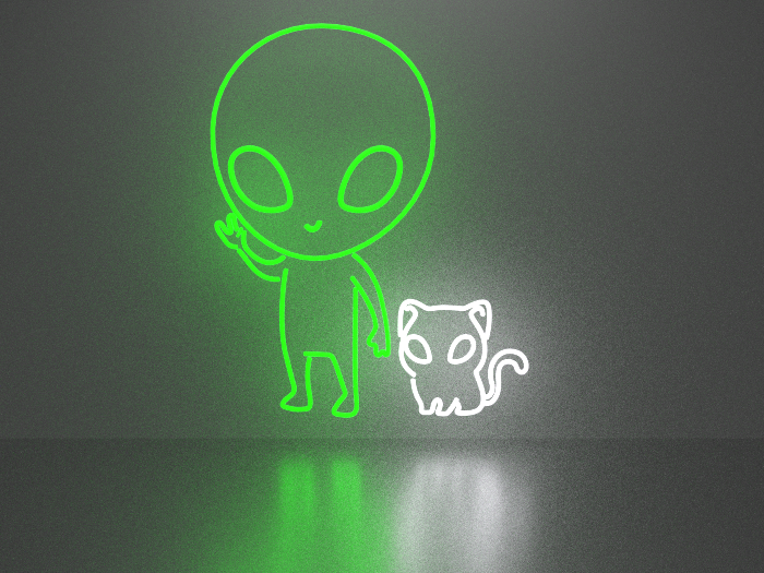 Alien 11 neon sign Full Permission
