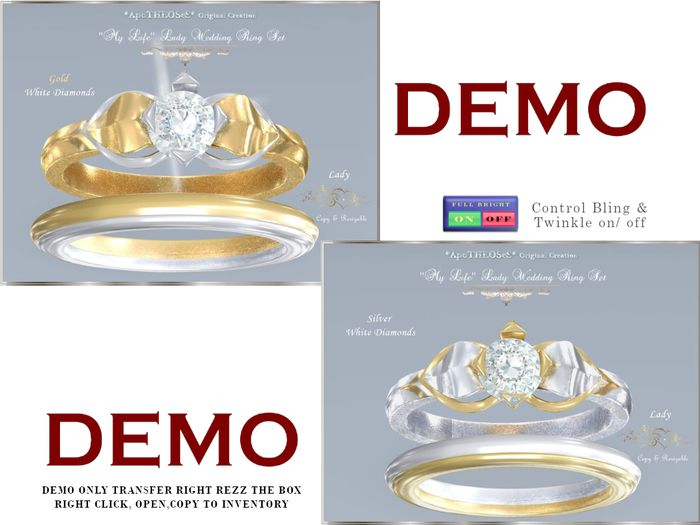 DEMO My Life Lady Wedding Ring Set 