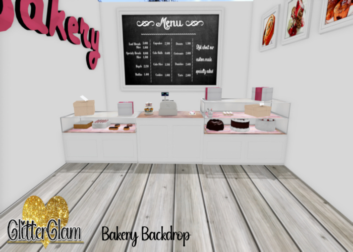 .GltterGlam. Bakery Backdrop  {UnpackHud}