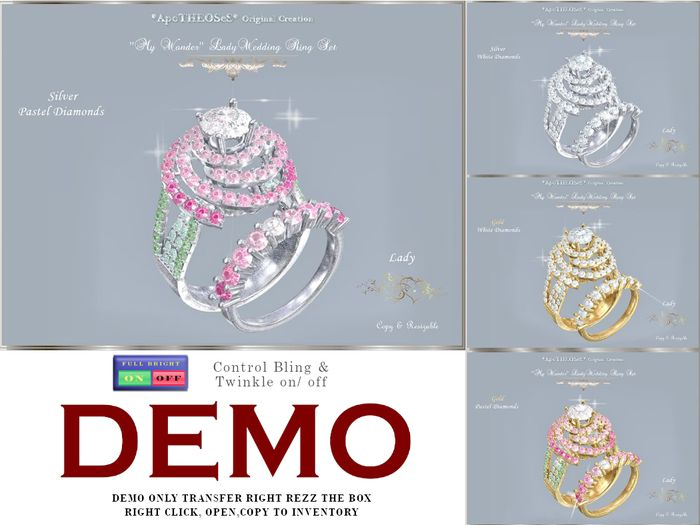 DEMO My Wonder Lady Wedding Ring Set