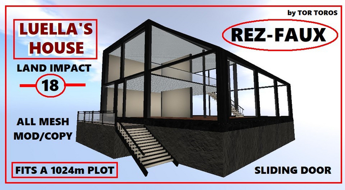 REZ-FAUX LUELLA'S HOUSE 18Li (Boxed) Low prim house