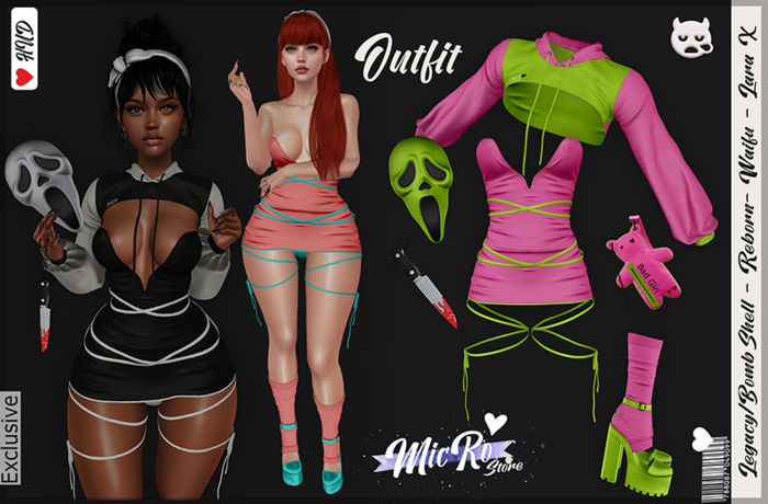 - MicRo - Outfit Bad Girl Lime Roses