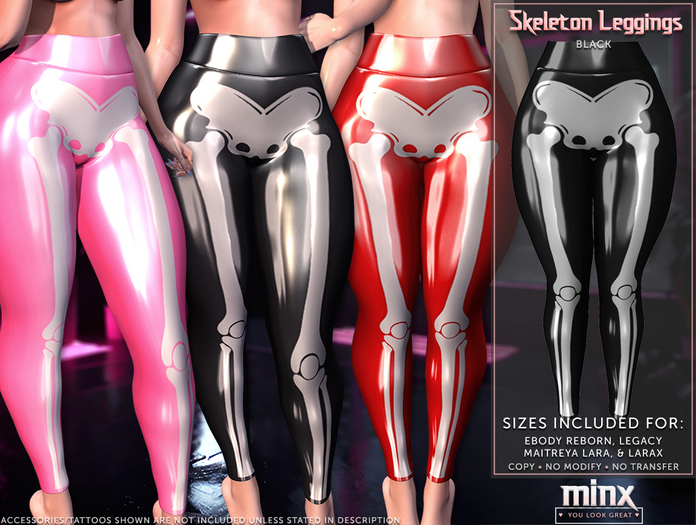 Minx - Skeleton Leggings - Black (add me)