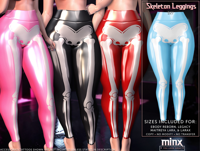 Minx - Skeleton Leggings - Sky (add me)