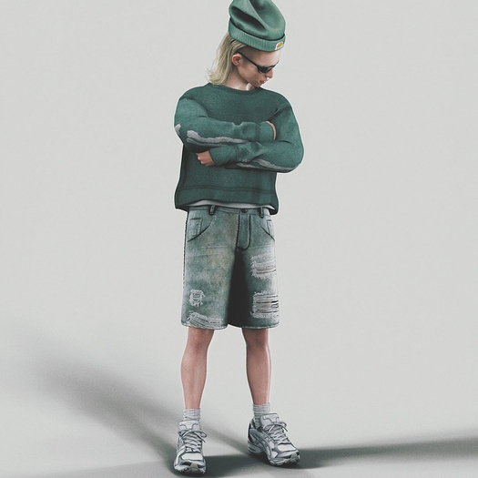 [Hayabusa] Ripped Jean Shorts FATPACK 