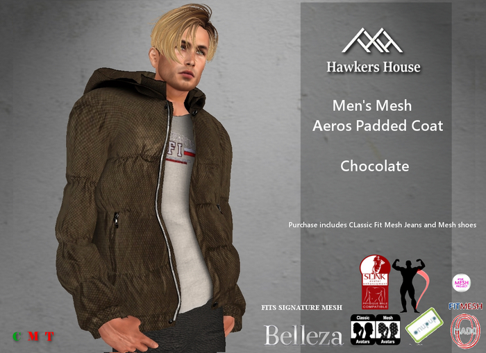 *HH* Men's Mesh Aeros Padded Coat Chocolate