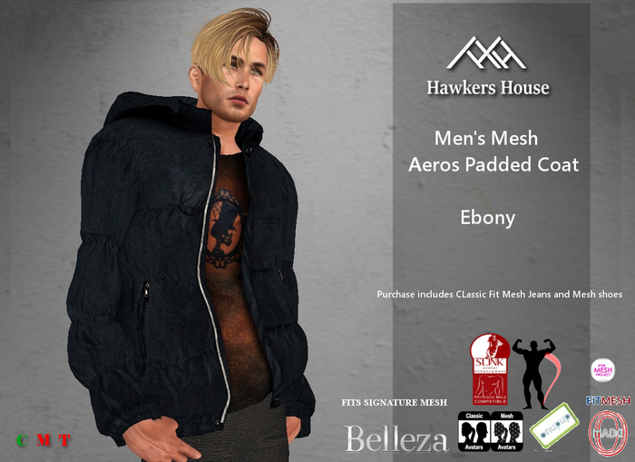 *HH* Men's Mesh Aeros Padded Coat Ebony