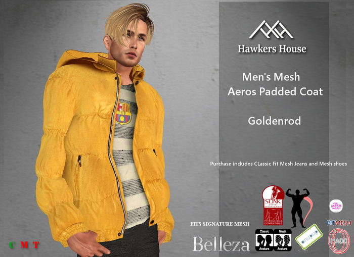 *HH* Men's Mesh Aeros Padded Coat Goldenrod