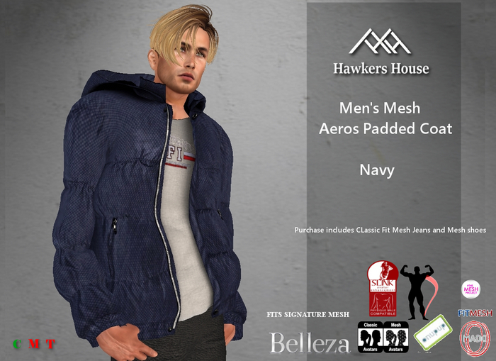 *HH* Men's Mesh Aeros Padded Coat Navy