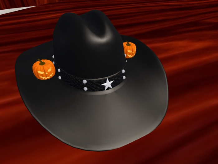TM Western Black Star Hat with Pumpkins - Halloween