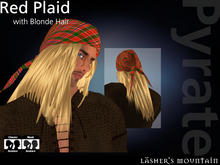 Red Tartan Bandanna Pyrate with Blond Hair - Resell