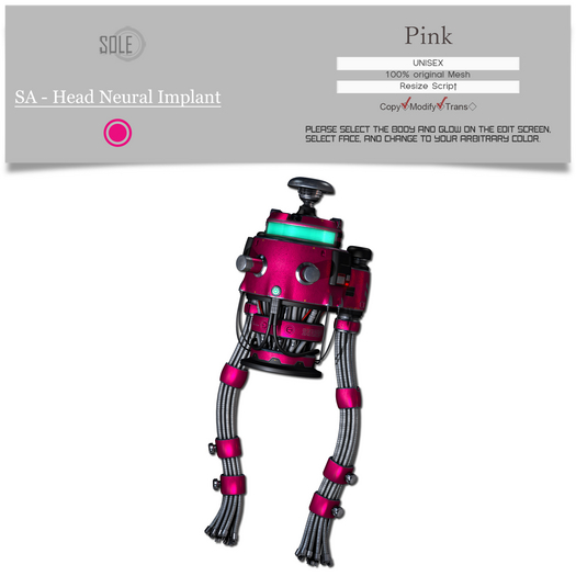 :::SOLE::: SA - Head Neural Implant (Pink)
