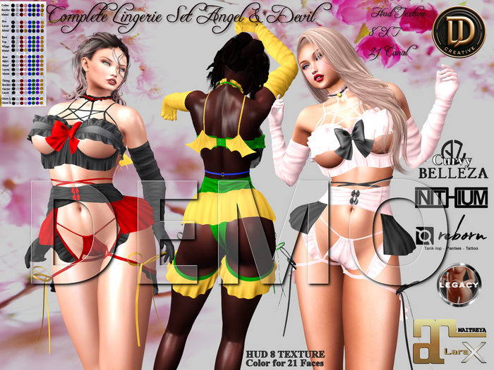 ☾ⅅⅅ☽ Complete Lingerie Set Angel & Devil DEMO