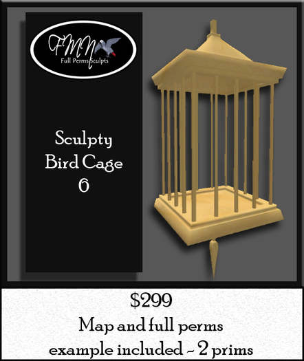 FMN Full Perms Sculpty Birdcage 6!