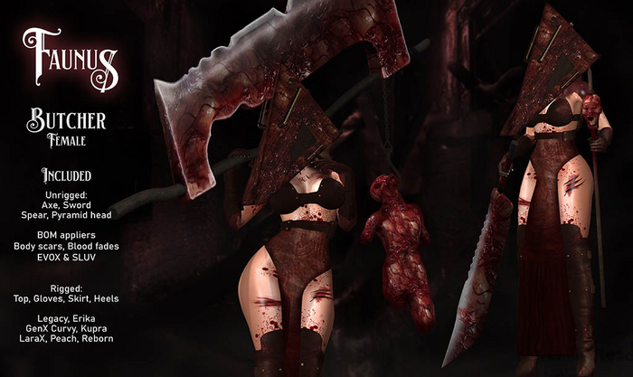 [Faunus] Butcher set female // Fullset {Pyramid Head}