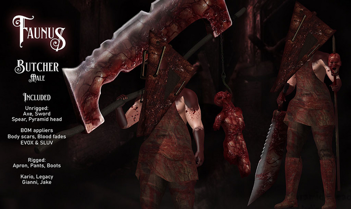 [Faunus] Butcher set male // Fullset {Pyramid Head}