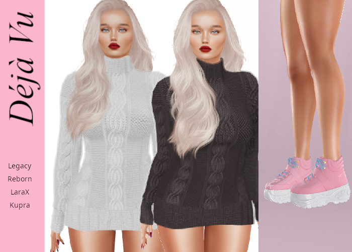 Deja Vu - Sweater Dress & Sneakers 