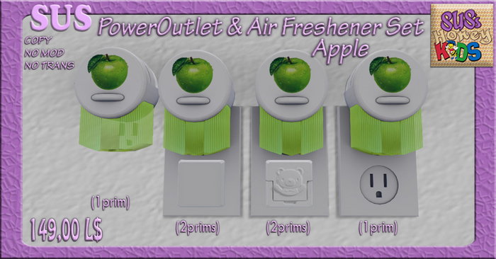 SUS Poweroutlet & Air Freshener Set Apple BOX