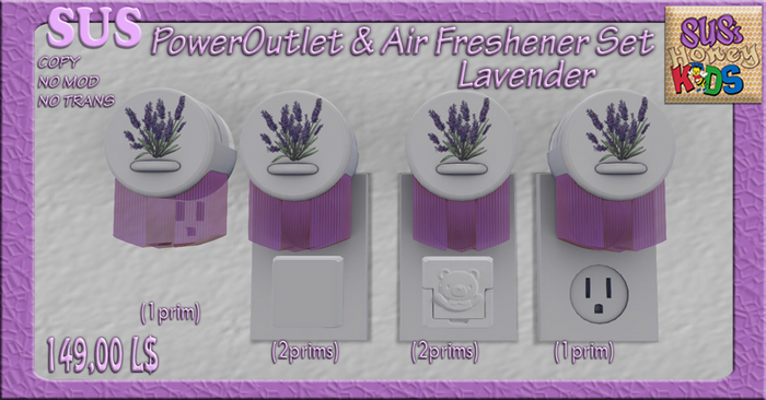 SUS Poweroutlet & Air Freshener Set Lavender BOX