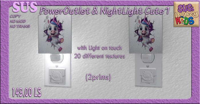 SUS Poweroutlet&Nightlight Cute1 BOX