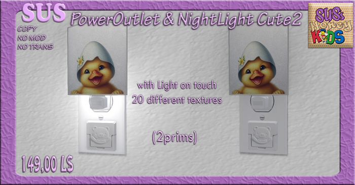 SUS Poweroutlet&Nightlight Cute2 BOX