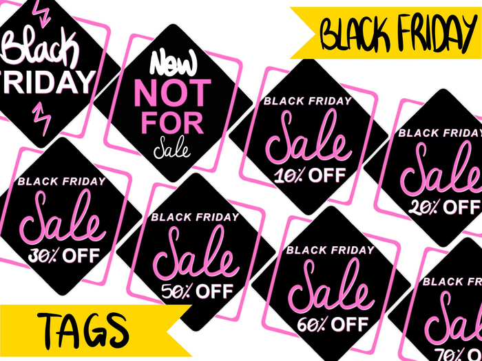 Black Friday Tags ~ Pink