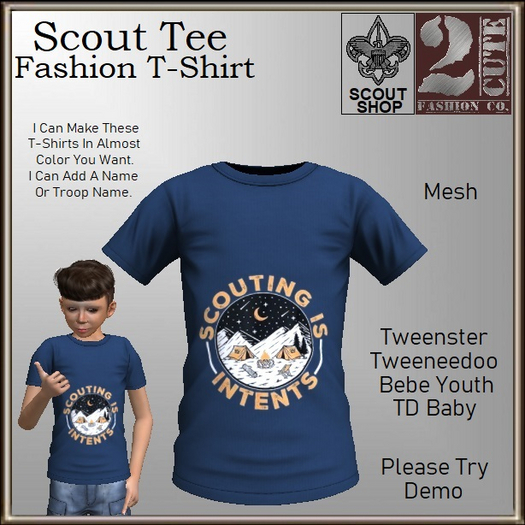 Scout Tee [2cute] Scouting Is Intents BLUE
