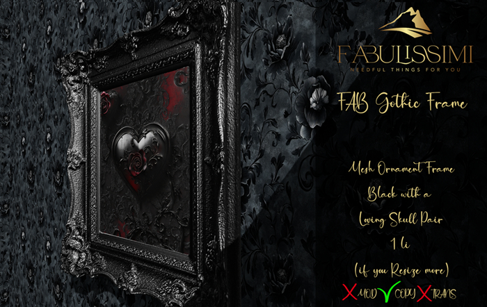 FAB Gothic Frame Black Hearts (Add me)