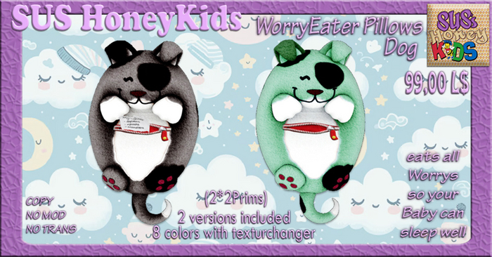 SUS HoneyKids WorryEater Pillows Dog BOX