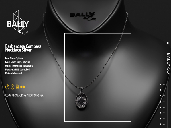 'BALLY & CO'  Barbarossa Compass Silver