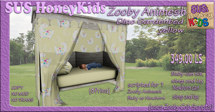SUS HoneyKids ZoobyAnimesh Dino Gardenbed yellow BOX