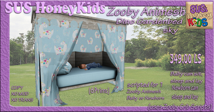 SUS HoneyKids ZoobyAnimesh Dino Gardenbed sky BOX
