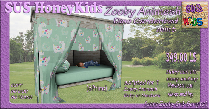 SUS HoneyKids ZoobyAnimesh Dino Gardenbed mint BOX