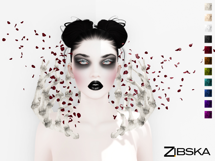 Zibska ~ Liri color change bones collar with rose petal orbits