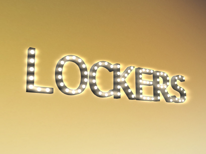 [Px] "LOCKERS" Illuminated Light Bulbs Sign