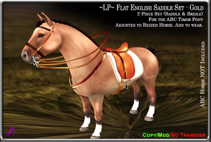 ~LP~ Flat English Saddle Set [BOXED] ABC Timor Pony Gold