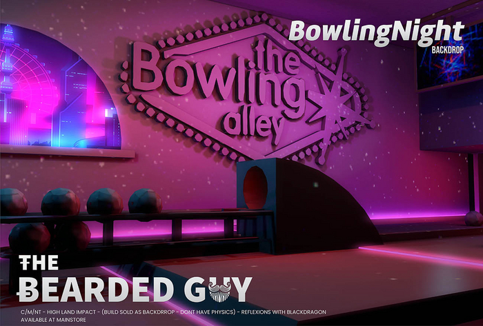 Bowling Night Backdrop - The Bearded Guy