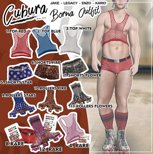 12. Cubura Borna Outfit - Roller Skates RARE + HUD