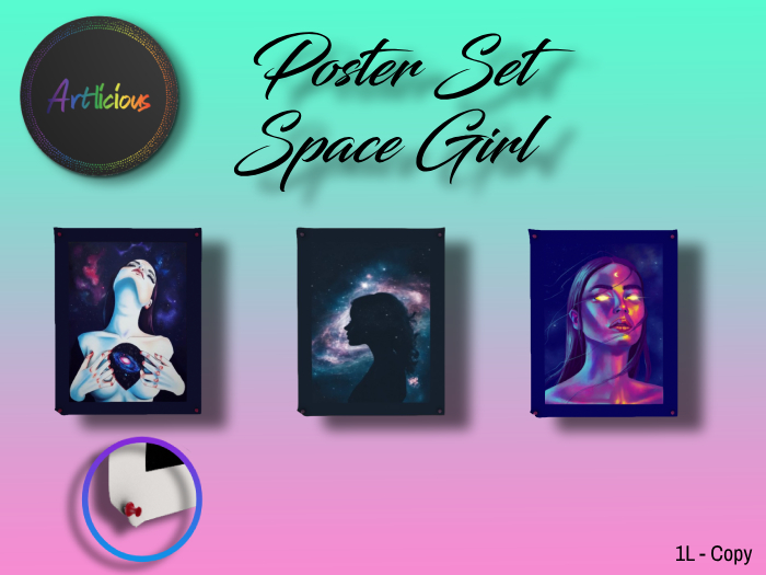 AL - Poster Set Space Girl Pack