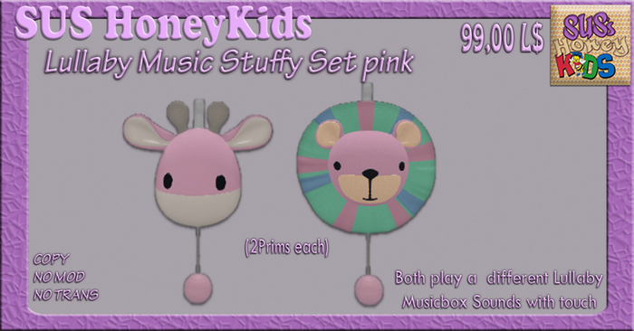 SUS HoneyKids Lullaby MusicStuffy Set pink BOX
