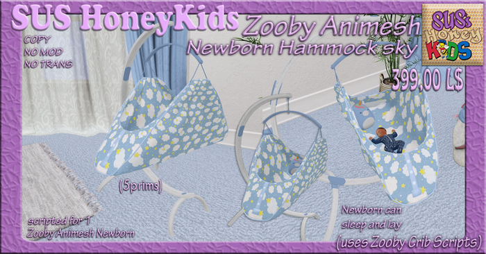 SUS HoneyKids Newborn Hammock sky BOX